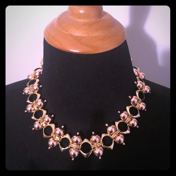 Multi finish rose gold / gold  statement necklace - Picture 1 of 2